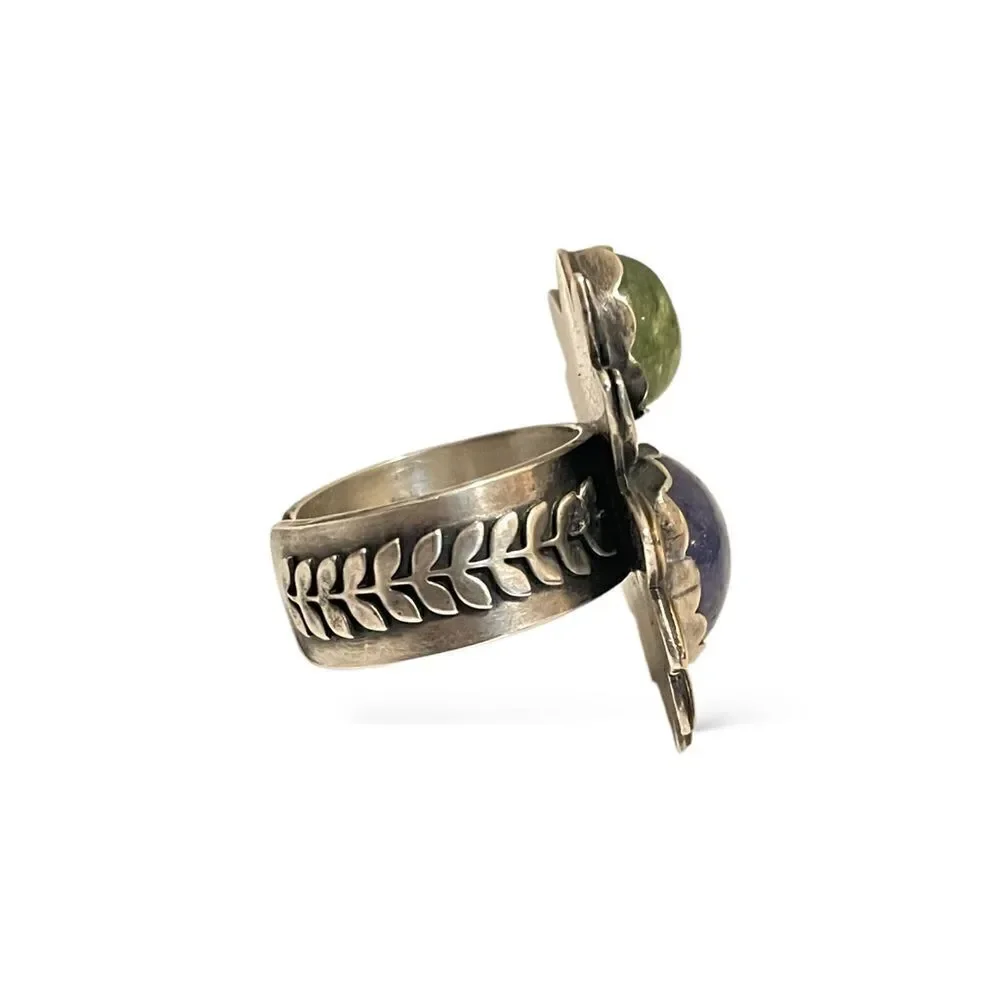 Custom Made Sterling Silver Art Deco Statement Ring (Adjustable)